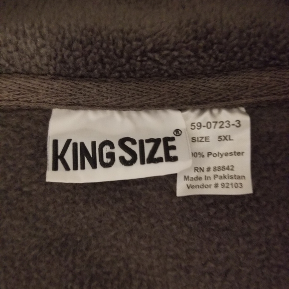 Gray King Size Lightweight Fleece Jacket - Picture 2 of 2